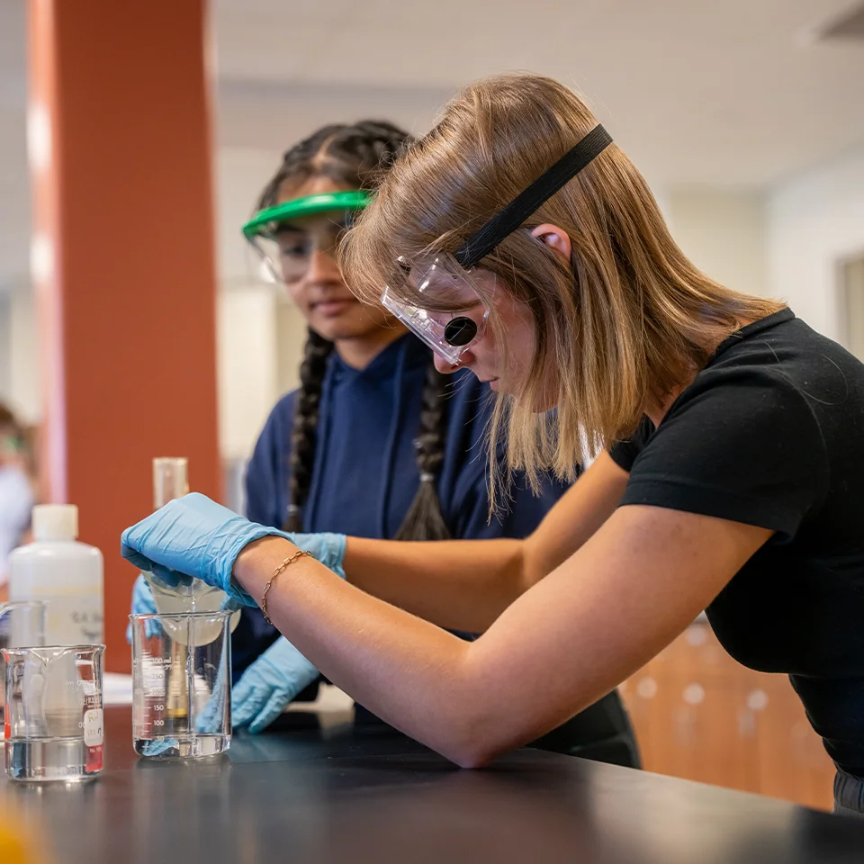Students gaining hands-on experience in the chemistry lab.