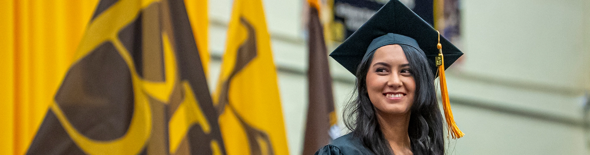 BW student at her commencement ceremony.
