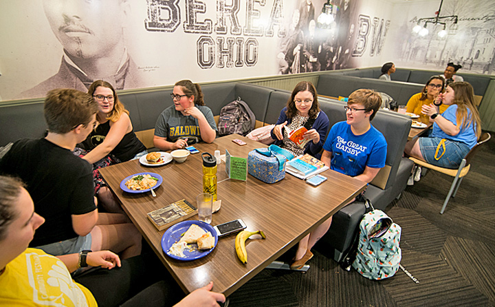 Image of Students in Strosacker Hall Dining Area