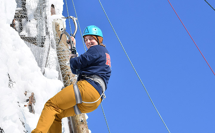 Image of Student Ice Climbing