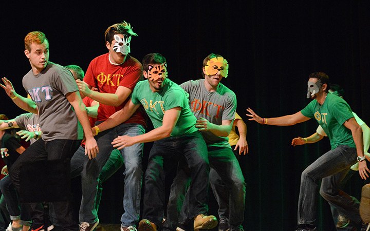Students performing as a part of Greek Sing
